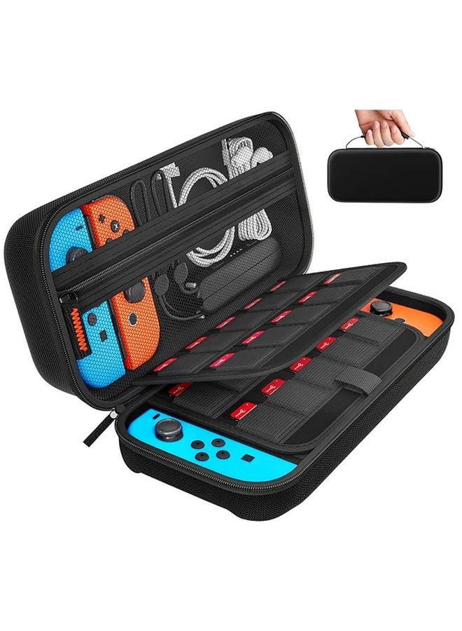 حافظة سفر صلبة واقية سوداء لجهاز Switch و Switch OLED المحمول - Image 1