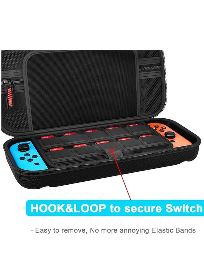حافظة سفر صلبة واقية سوداء لجهاز Switch و Switch OLED المحمول - Image 4