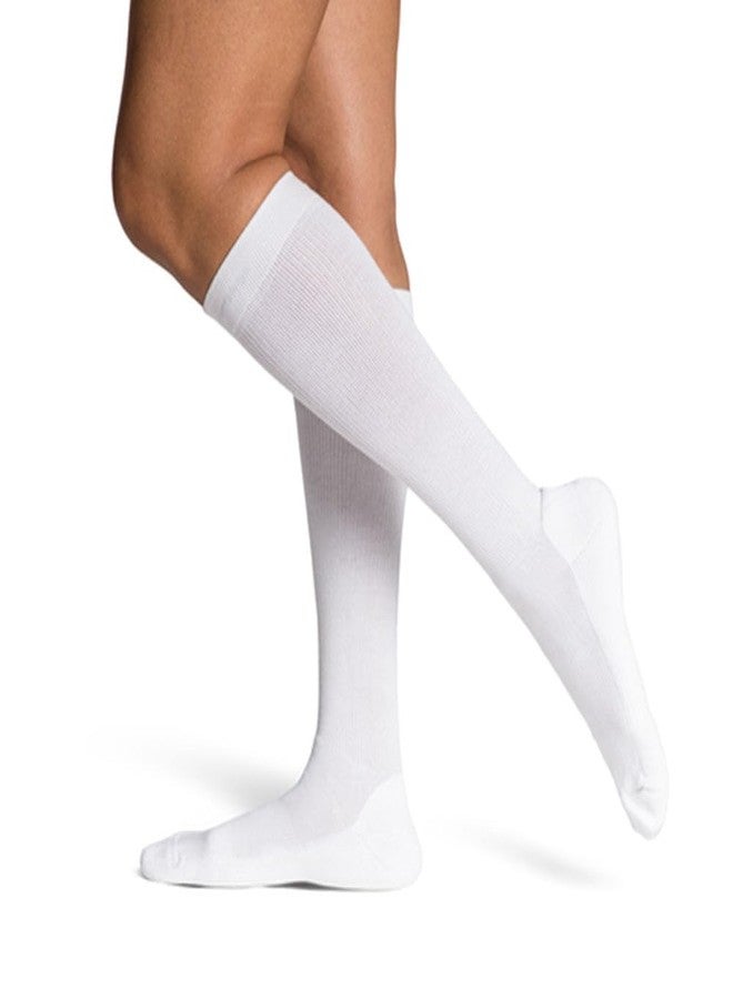 SIGVARIS Unisex DYNAVEN Cushioned Calf Compression Socks, 15-20mmHg, SL - Small Long, White - Image 1