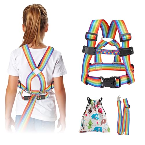 JXM Safety Walking Harness for Big Kids with Autism Ages 6-12, Child Elopement Leash with Grab Handle and Tether, Prevent Wandering in Public for Special Needs, Autistic ADHD Active Children - Image 1