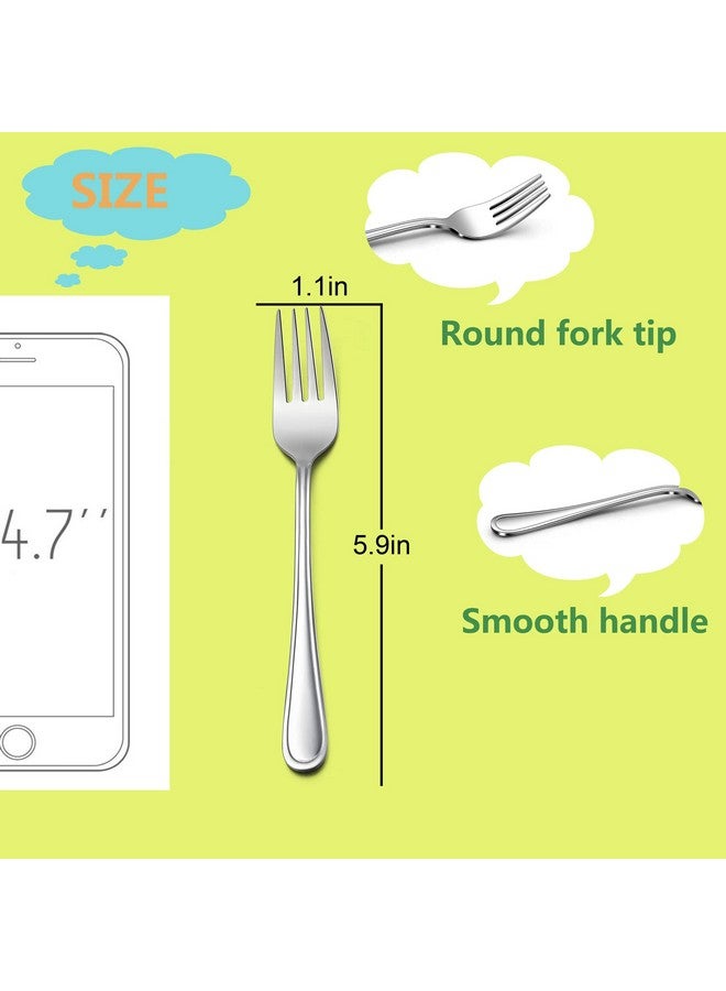 LIANYU 12-Piece Toddler Forks, Kids Silverware Forks for 2-10 Year Old, Children Cutlery Flatware Set, Kids Utensils for Home Preschools, Dishwasher Safe - Image 2