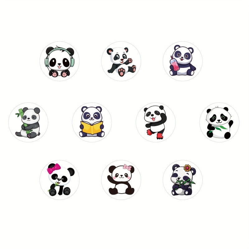 500 Pcs Cute Panda Cartoon Sticker Roll Random Five Color For Stationery Water Bottles - Image 5