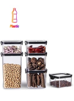 Airtight Food Storage Container Set,Kitchen and Pantry Organization Canisters for Bulk Food Storage with Easy Lock Lids for Cereal Rice, Flour and Cereal - BPA-Free (1x1300ml+3x700ml+2x460ml)
