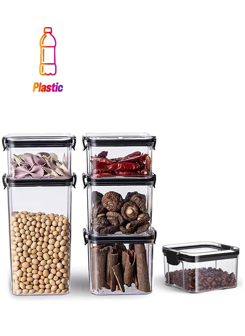 Generic - Airtight Food Storage Container Set,Kitchen and Pantry Organization Canisters for Bulk Food Storage with Easy Lock Lids for Cereal Rice, Flour and Cereal - BPA-Free (1x1300ml+3x700ml+2x460ml) - Image 1