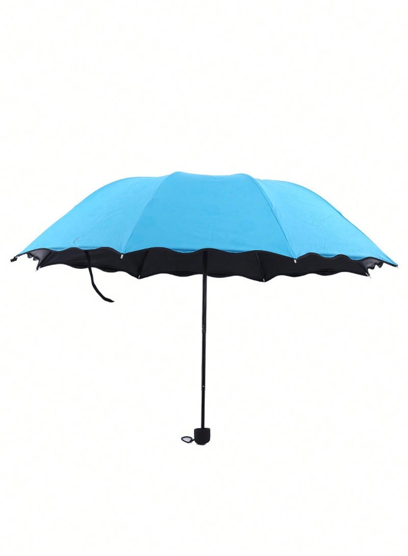 مظلة قابلة للطي من NT 1 قطعة Blue Magic، تزهر في المطر والماء، مقاومة للرياح، للنساء والفتيات والتخييم والمشي لمسافات طويلة والسفر والمظلة والحماية من الأشعة فوق البنفسجية - Image 3