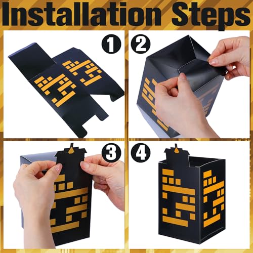 Sabary 10 Pcs Large Hero Party Favor Boxes Skyscraper City Background Hero Theme Photography Backdrop City Skyline Buildings Centerpiece for Halloween Birthday Baby Shower Party Supplies - Image 3