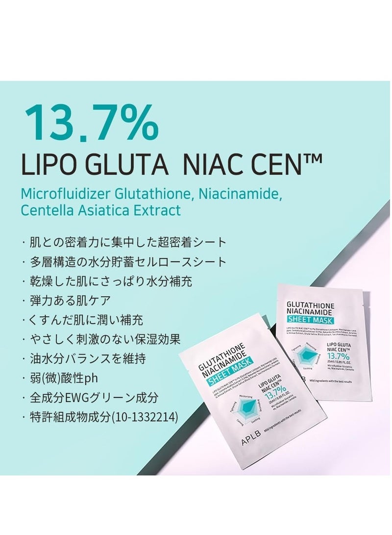 APLB Glutathione Niacinamide Sheet Mask Set 10 pcs - Image 2
