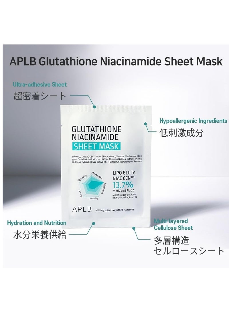 APLB Glutathione Niacinamide Sheet Mask Set 10 pcs - Image 4