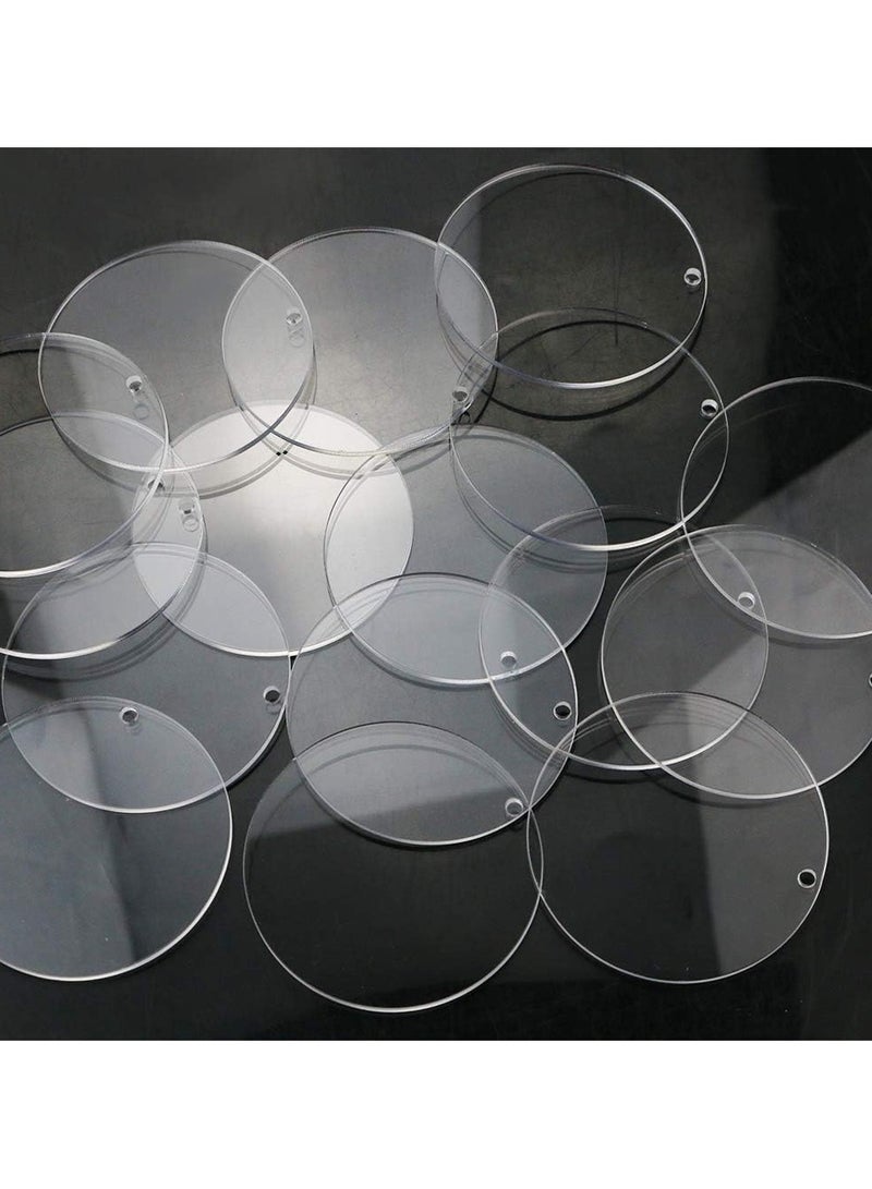 TPGP 24 PCS 4 Inch/10cm Acrylic Disks,1/8" Thickness,Clear Acrylic Round Circles Blanks for Vinyl Project,DIY Keychain Coaster,Decorative Ornament,Name Plate,Arts and Craft Supplies (with Hole) - Image 4