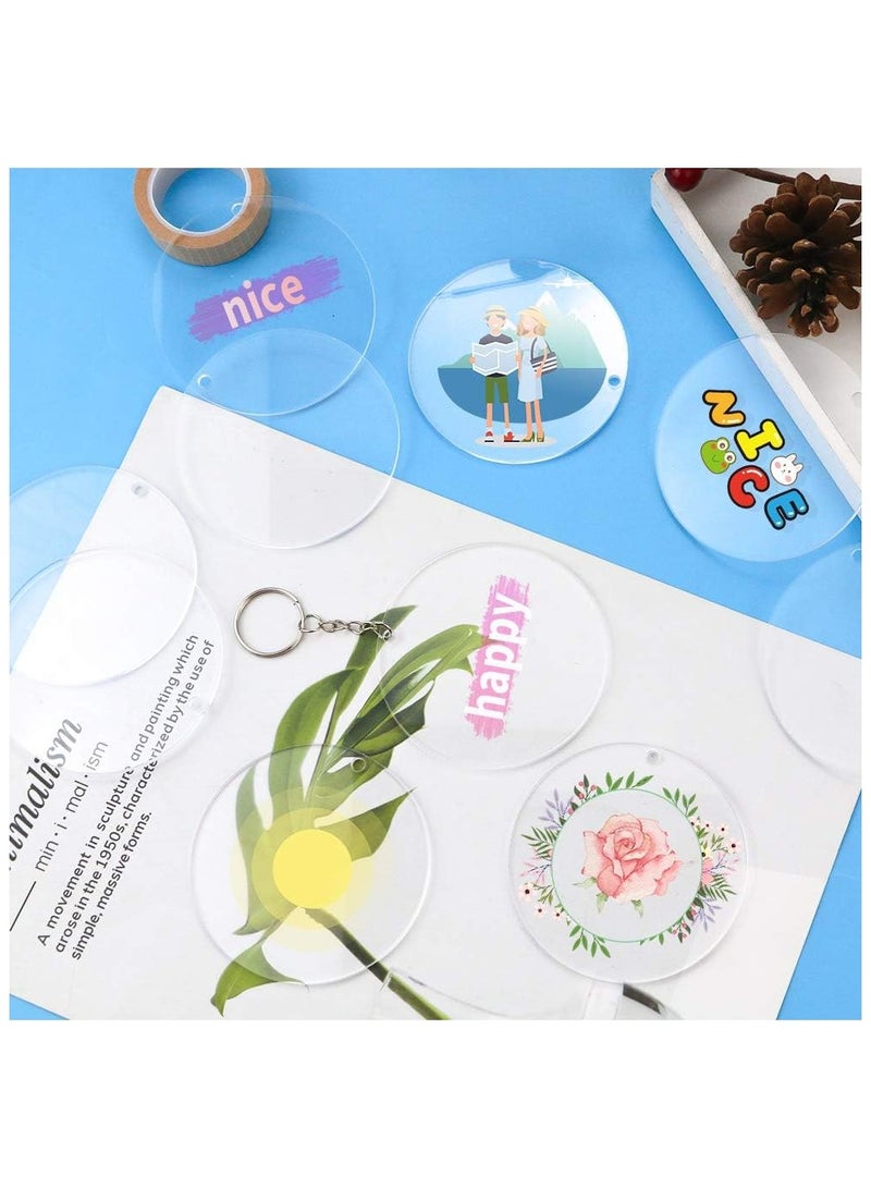 TPGP 24 PCS 4 Inch/10cm Acrylic Disks,1/8" Thickness,Clear Acrylic Round Circles Blanks for Vinyl Project,DIY Keychain Coaster,Decorative Ornament,Name Plate,Arts and Craft Supplies (with Hole) - Image 3
