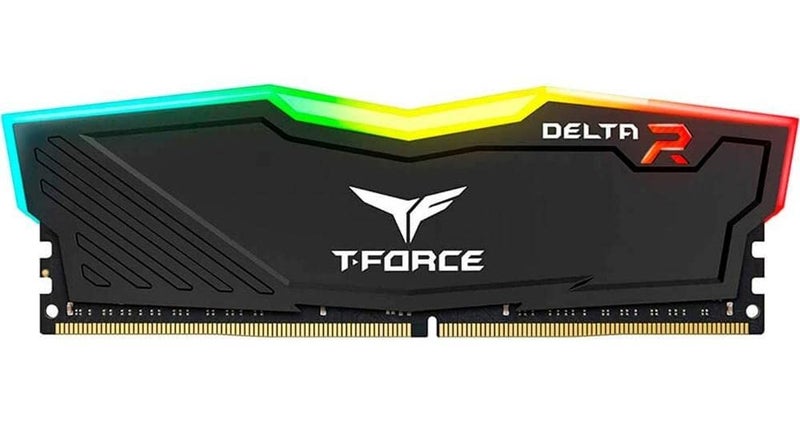 TeamGroup T-Force Delta RGB 8GB 3200MHz (3200MT/s) CL16 Black DDR4 Desktop Gaming Memory, Metal Heatsink, ARGB Motherboard Sync, XMP 2.0, for Intel/AMD CPU, High Performance Low Latency RAM Module - Image 1