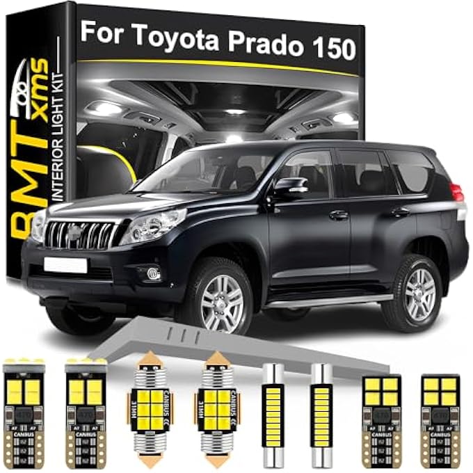 BMT xms طقم إضاءة داخلية LED مكون من 17 قطعة بديلة لسيارة تويوتا برادو 150 2010-2020، مصابيح بيضاء باردة 6000 كلفن - Image 1