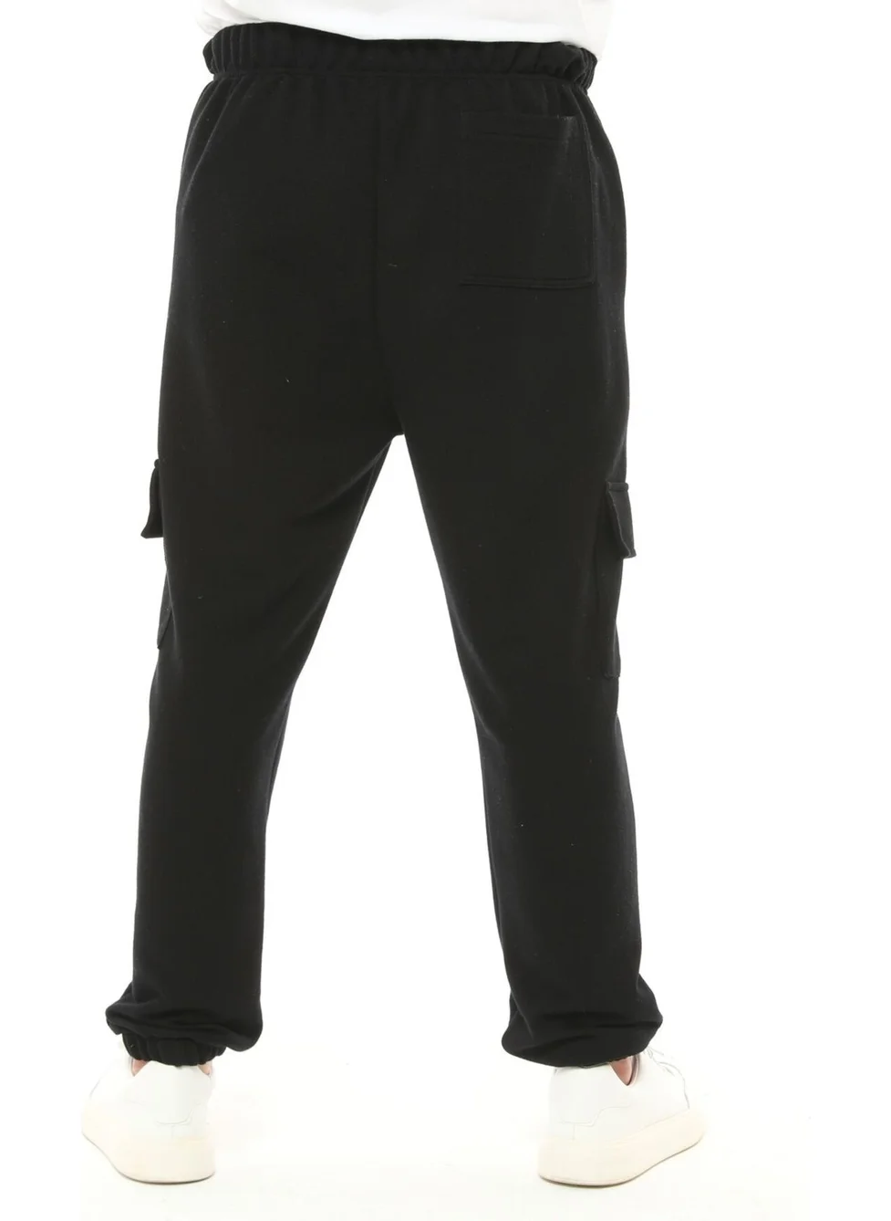 Defy'S Men's Cargo Pocket Jogger Sweatpants Black