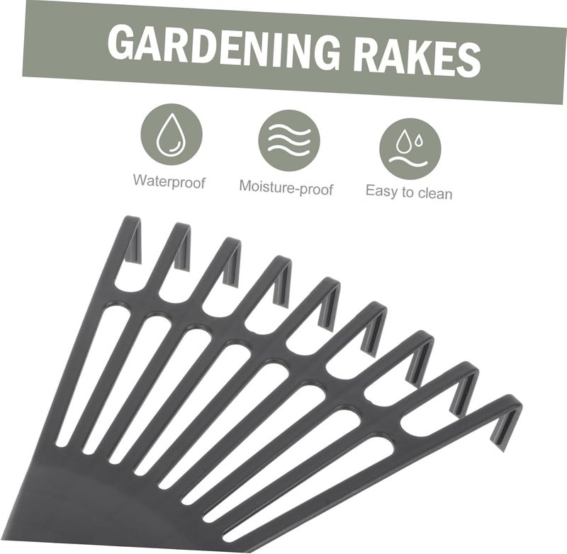 FUNOMOCYA 2pcs Garden Pitchfork Hand Rake Garden Tool Loosening Rake Head Bow Rake Leaves Rake Tools Poly Leaf Rake Gardening Tool Telescopic Leaf Rakes Grass Landscape Rake Plastic Mini - Image 2