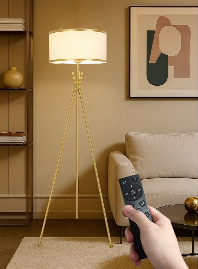 Fullight Triangle Floor Lamp 16W Dimmable with App & Remote Control, Gold, 160x35 cm, Standing Lamp, Ideal for Living Room, Bedroom, and Study - Image 1