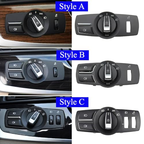 Goodithy Headlight Control Switch Set 4PCS Headlight Button Control Switch Cover Kit Headlight Control Knob Frame Foglight Button for BMW 5 5GT 6 7 Series X3 X4 F01 F02 F10 F11 F07 F06 F12 F25 - Image 3