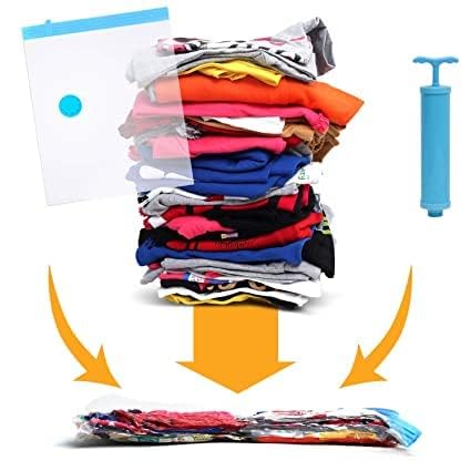 HARIVAN Space Saver Vacuum Bags for Clothes with Pump Reusable Vacuum Storage Bags with Ziplock and Hand Pump Compression Sealer Bags Bags1 x Large 2 x Medium 2 x Smallpack of 5 Pcs - Image 3