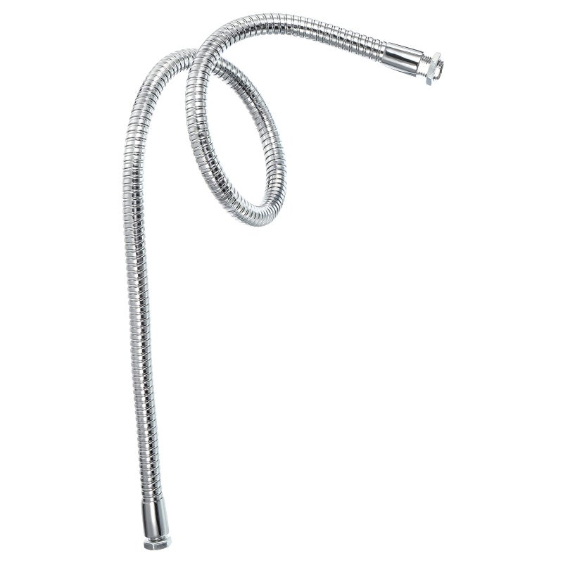 PATIKIL 23.6" Microphone Gooseneck, M10/M8 Fine Thread Metal Universal Hose Flexible Arm Gooseneck Tube Extension for Multifunction DIY, Silver Tone - Image 1
