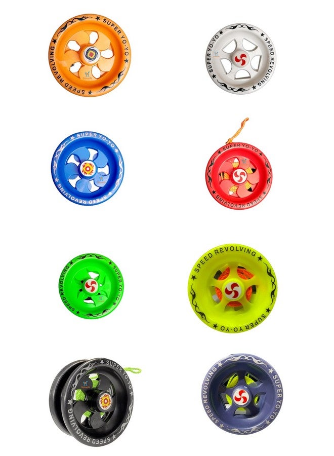 Shivsoft ® Fine Quality high Speed Plastic YoYo Spinner Toy Make in India (Pack of 3) Assorted Colours - Image 2
