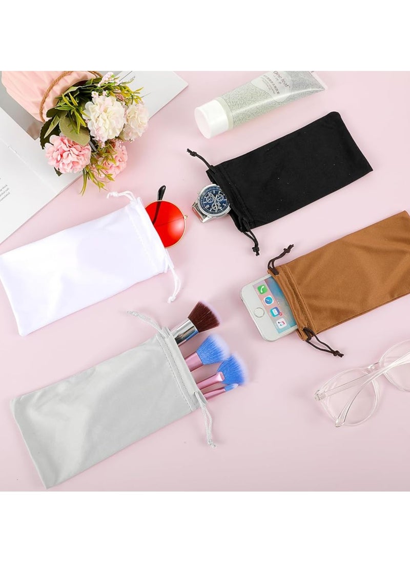 8Pcs Microfiber Sunglasses Pouches with Drawstring, Assorted Colors for Men and Women
