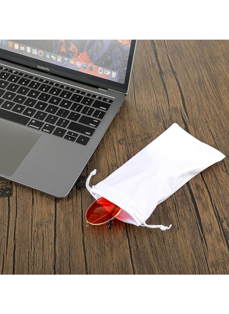 8Pcs Microfiber Sunglasses Pouches with Drawstring, Assorted Colors for Men and Women