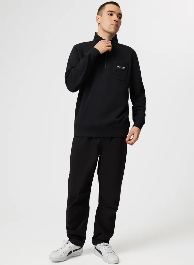 AMG Petronas Formula 1 Team  AMG F1 Team black quarter-zip sweatshirt for Men | Best Price UAE