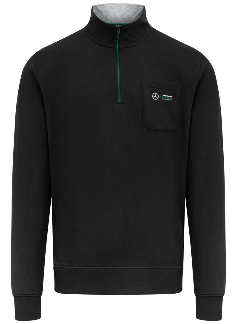 AMG Petronas Formula 1 Team  AMG F1 Team black quarter-zip sweatshirt for Men | Best Price UAE