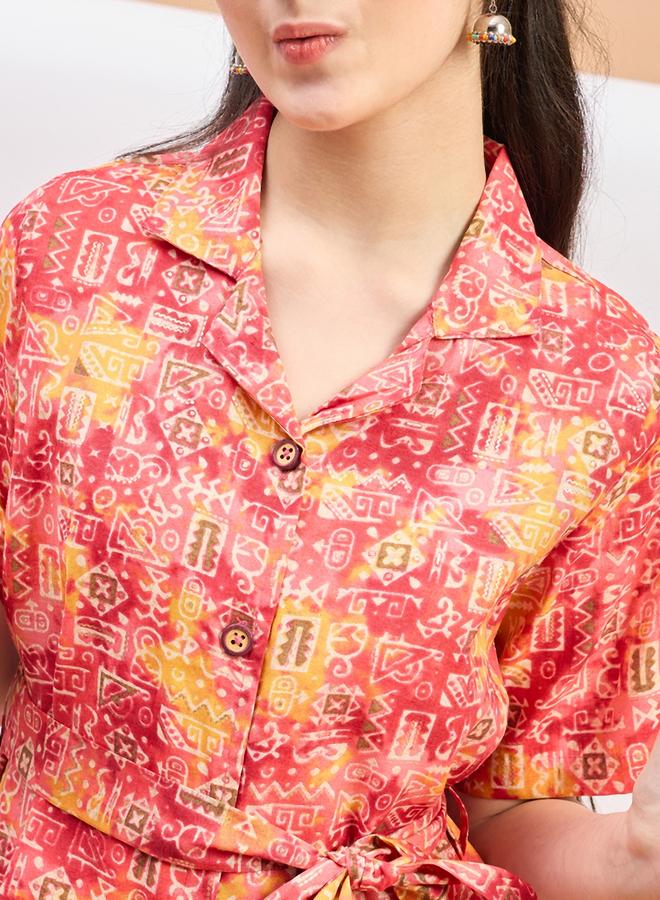 ستايلو بج طقم قميص وبنطلون بطبعة مجردة وحزام من ستايلو باغ - Image 5