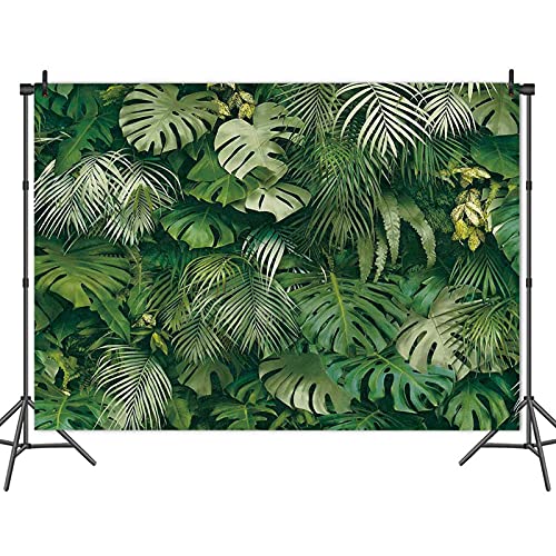 Qian Tropical Green Leaves Theme Photography Backdrops 7X5FT Vinyl Wedding Bride Shower Party Decor Newborn Baby Shower Banner Photo Background Studio Shooting Props - Image 2