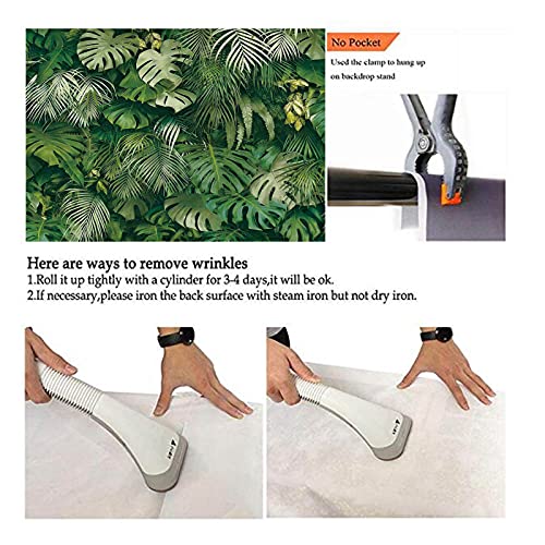 Qian Tropical Green Leaves Theme Photography Backdrops 7X5FT Vinyl Wedding Bride Shower Party Decor Newborn Baby Shower Banner Photo Background Studio Shooting Props - Image 4
