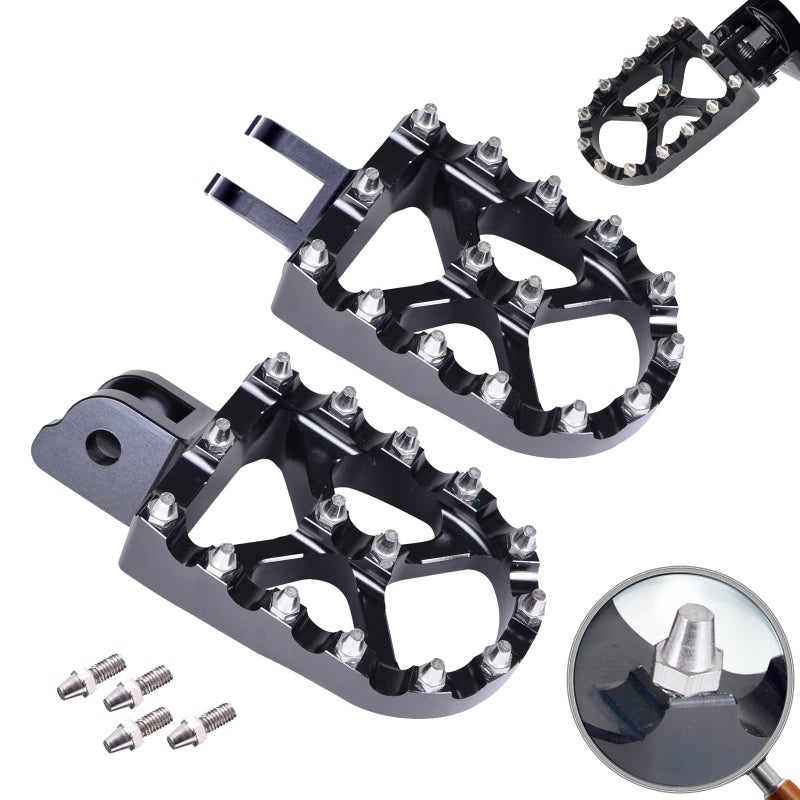 Sresk M8 Adjustable Motorcycle Foot Pegs Compatible with Harley Low Rider S/ST/Street Bob/Softail Slim 2018-2024/for Honda XR150L/CR125/250R/CRF,Black