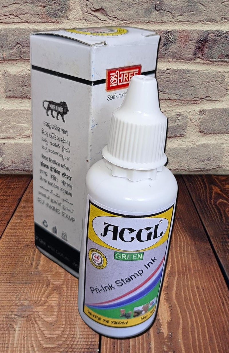 ACGL Stamp Ink Refill for Pre-Ink Stamps (30 ML, 1 PCS) Green - Image 4