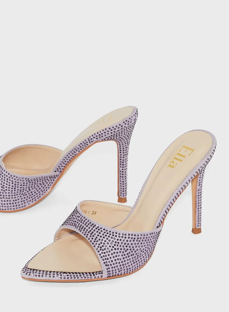 ايلا ليمتد اديشن Diamante Pointed Toe Sandal Black
