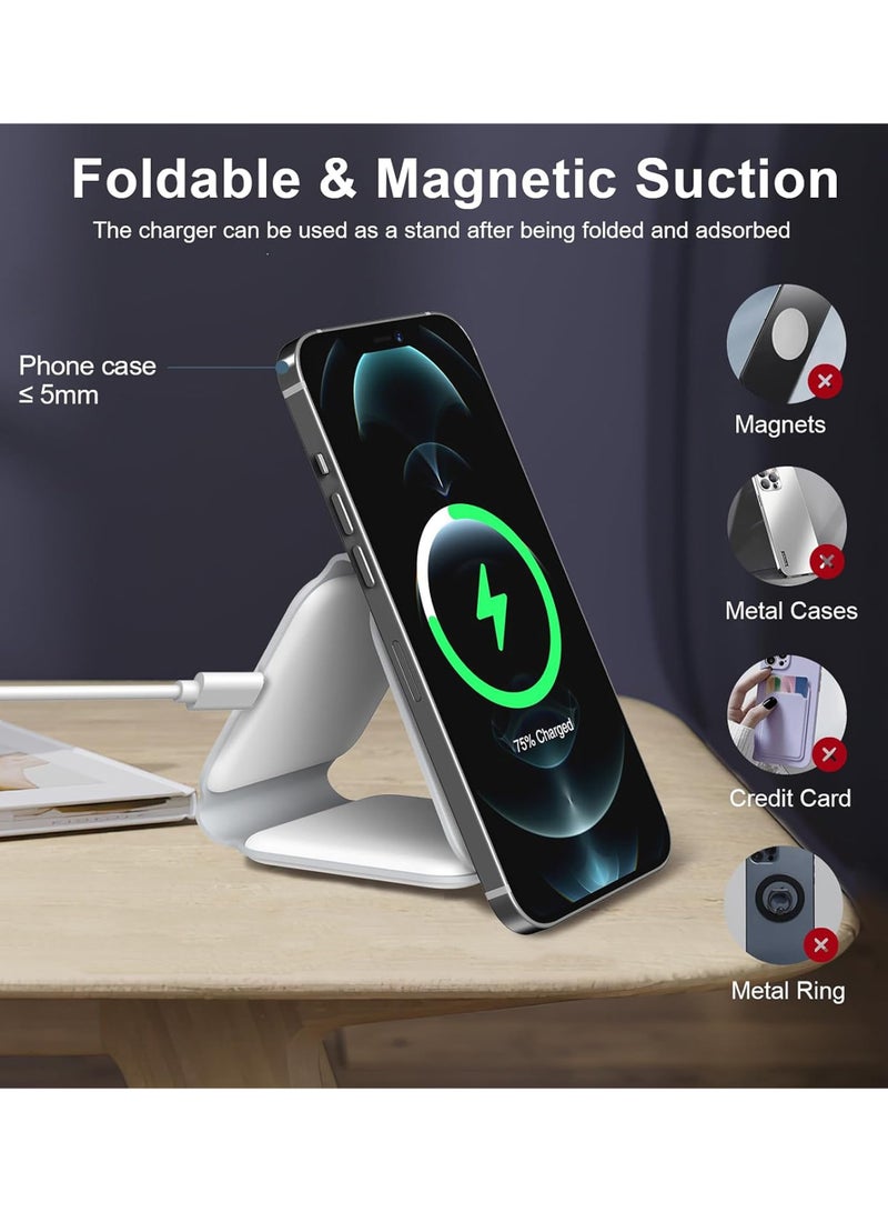 general Magnetic Wireless Charger, Fast Charging Pad, Foldable Phone Smart Watch Charge Station - Image 3