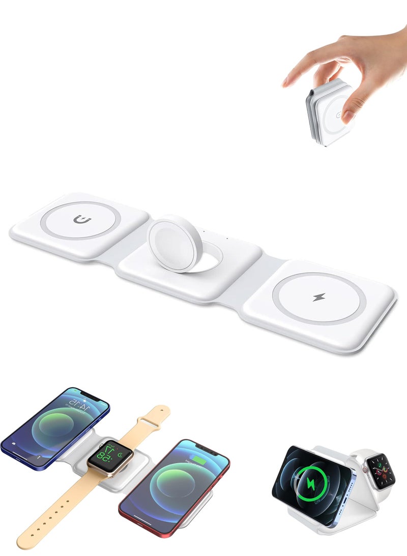 general Magnetic Wireless Charger, Fast Charging Pad, Foldable Phone Smart Watch Charge Station - Image 1