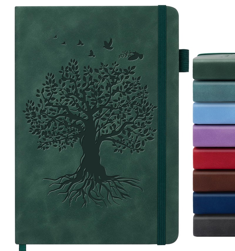 ALKALO Lined Journal Notebook for Women Men, A5 Hardcover Leather Journals for Writing, 200 Pages Thick Paper, Daily Journal Notebook for Work, School, Note Taking, Business, Travel, College Ruled - Image 1