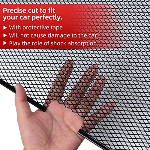 AggAuto شبكة إدخال شواية AggAuto متوافقة مع جيب رانجلر JK JKU 2007-2018، مصنوعة من سبائك الألمنيوم، إدخالات شواية أمامية بفتحات على شكل ماسة بنسبة 86%، لون أسود - Image 5