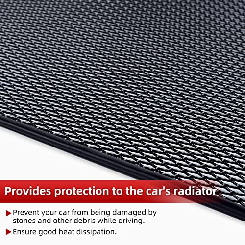 AggAuto شبكة إدخال شواية AggAuto متوافقة مع جيب رانجلر JK JKU 2007-2018، مصنوعة من سبائك الألمنيوم، إدخالات شواية أمامية بفتحات على شكل ماسة بنسبة 86%، لون أسود - Image 4