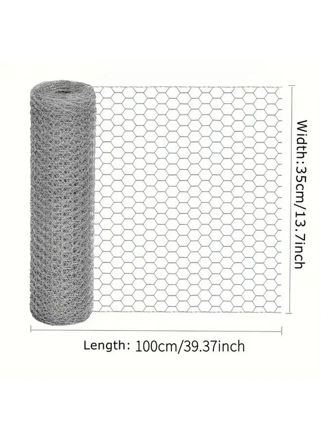 شبكة دجاج سداسية ثقيلة من الزنك والفولاذ لفة 100 سم × 35 سم شبكة دواجن مقاومة للصدأ - Image 1