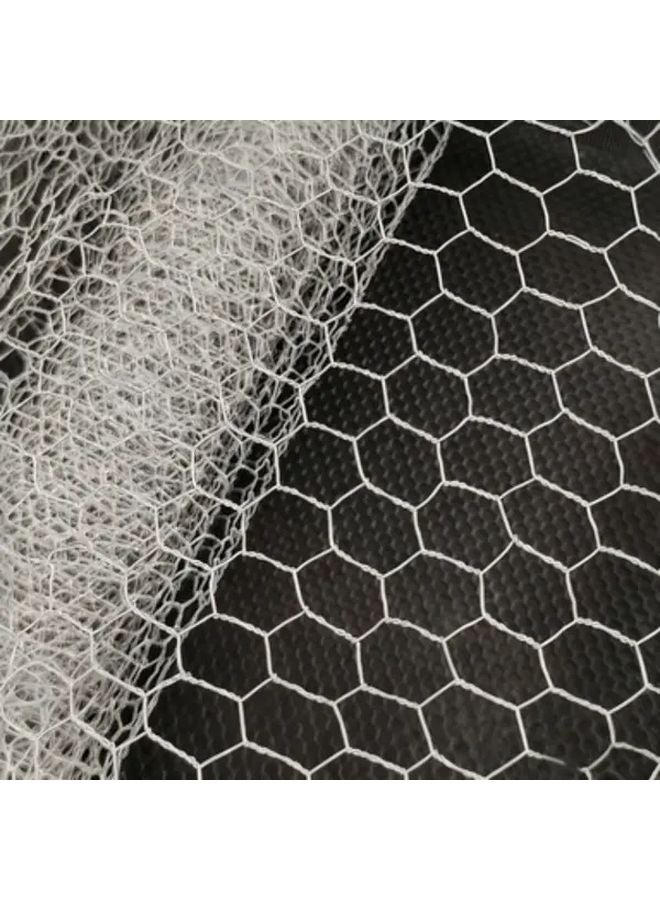 شبكة دجاج سداسية ثقيلة من الزنك والفولاذ لفة 100 سم × 35 سم شبكة دواجن مقاومة للصدأ - Image 2