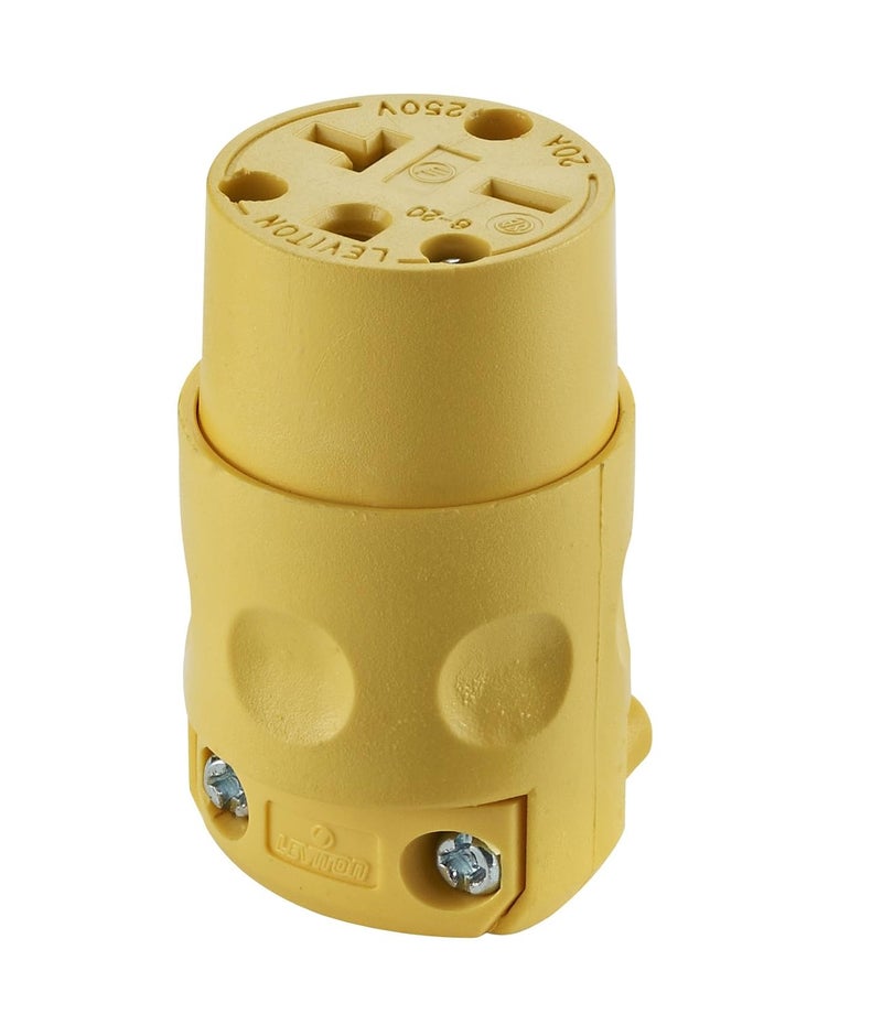 620CV 20 Amp, 250 Volt, Cord-Outlet, Grounding, Yellow