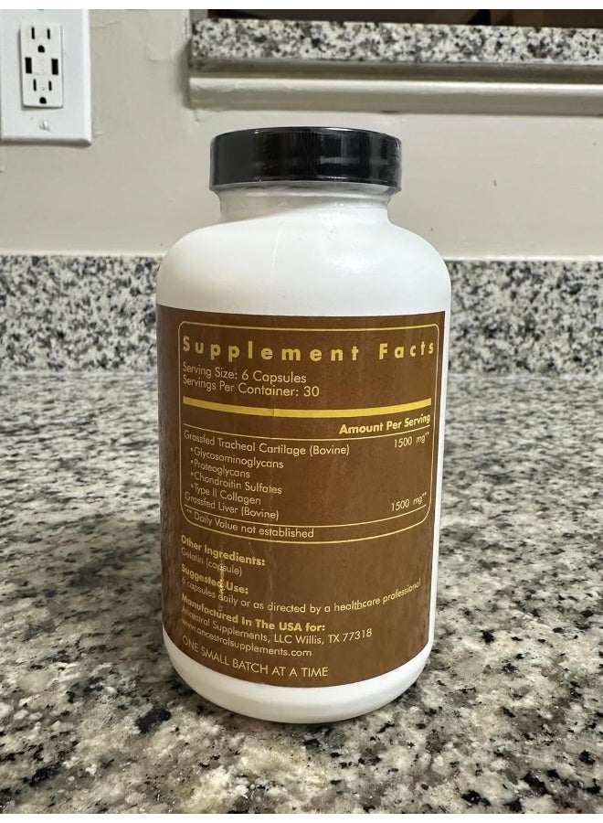 Ancestral Supplements Bovine Tracheal Cartilage with Liver Supports Healing, Immune, Joint Health - 180 Capsules - Image 5