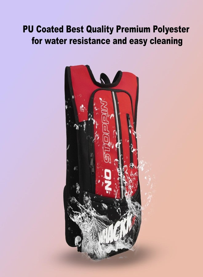 Whackk Marathon Red Running Bag |Unisex Camping & Hiking | Hydration Pouch Compartment w. Connecting Water ducts Pockets |Waist Packs|Motorcycle Trekking Outdoor (Bladder Not Included) - Image 5