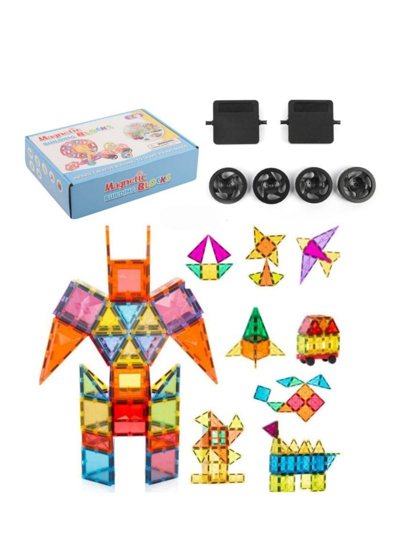 Grab Mantra 60 Pieces Strong Magnetic Building Blocks Set Early Development Toy For Kids Preschool Learning Educational Gift For  Girls/Boys - Image 1