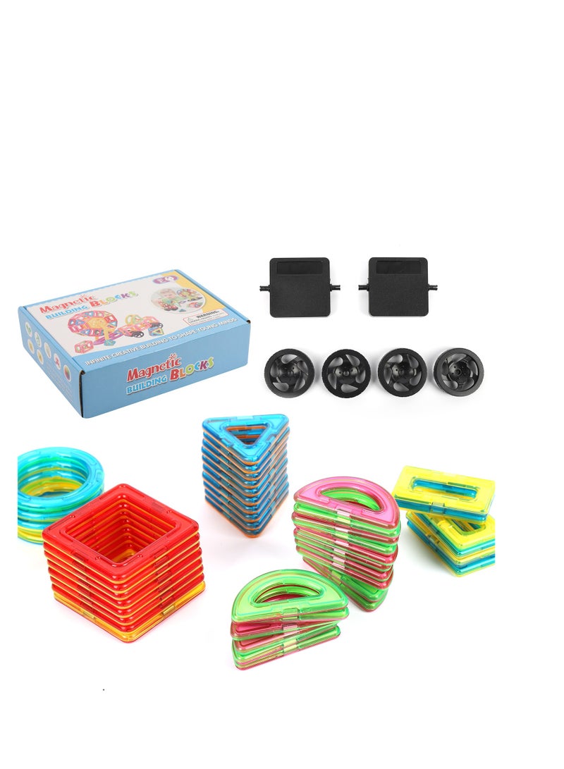Grab Mantra 60 Pieces Strong Magnetic Building Blocks Set Early Development Toy For Kids Preschool Learning Educational Gift For  Girls/Boys - Image 3