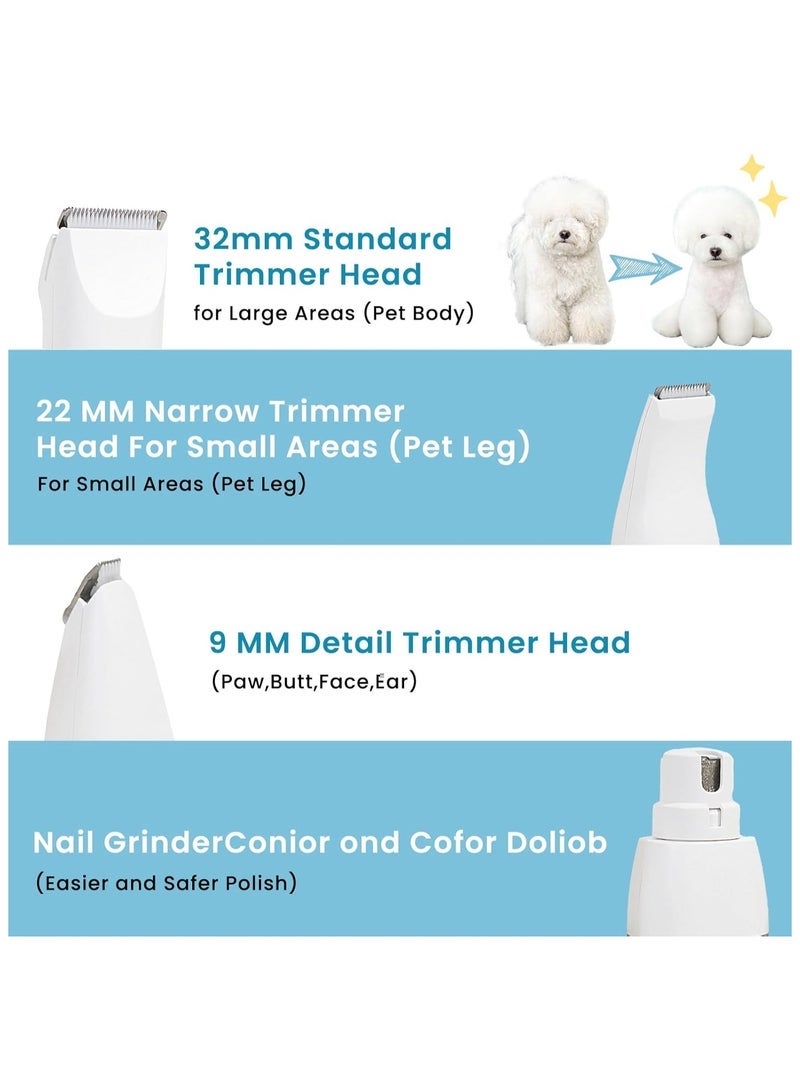 general Low Noise Cordless Clippers for Dogs and Cats – Grooming Kit with Nail Grinder, 4 in 1 Electric Trimmer for Paws, Ears, Eyes, and Face, Gray - Image 3