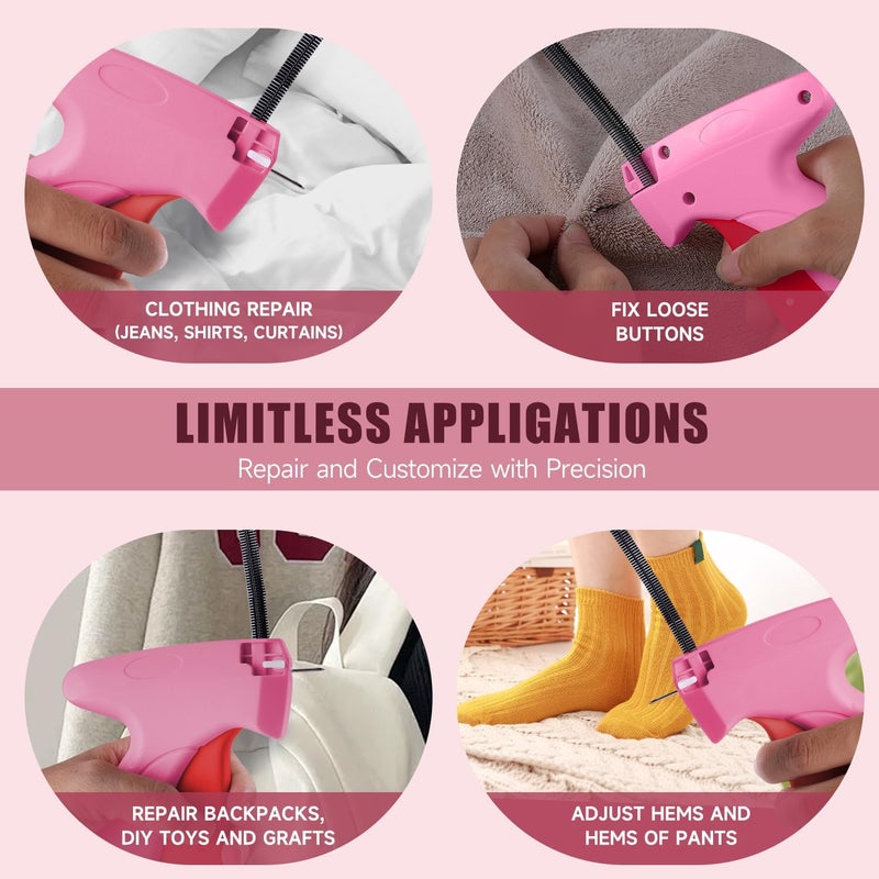 KEEUH Micro Tag Gun for Clothes - Rose and Red Color Mini Stitch Gun for Clothes Fabric-Friendly Design Single Stitch Sewing Gun Quick Clothing Fixer Total 4000 Fasteners - Image 5