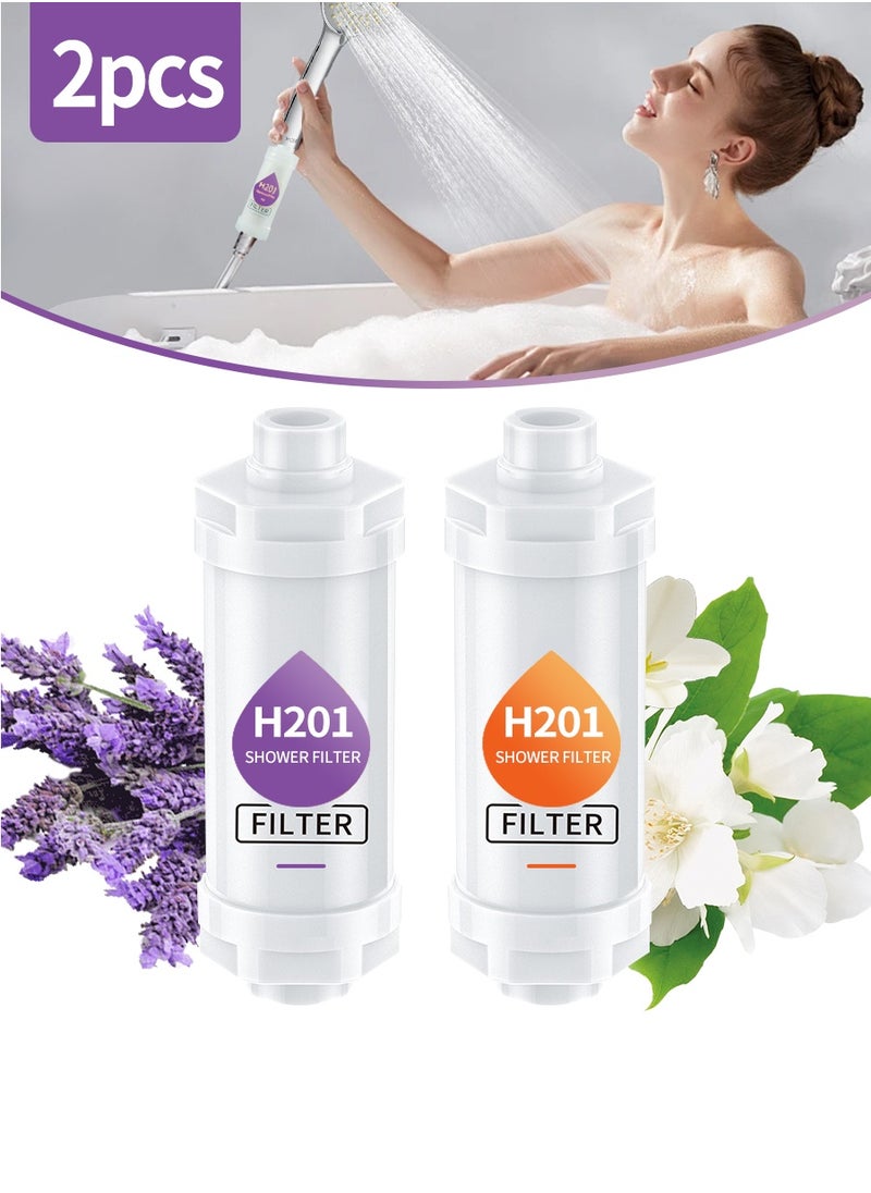 Beirui Aromatherapy Shower Head Filter, Vitamin C Shower Head Filter, Aromatherapy Hard Water Softener, Chlorine & Rust Remover, Water Purification Filter Shower Head, Prevents Dry Skin & Hair Loss (Lavender fragrance/Jasmine fragrance)  - Image 1