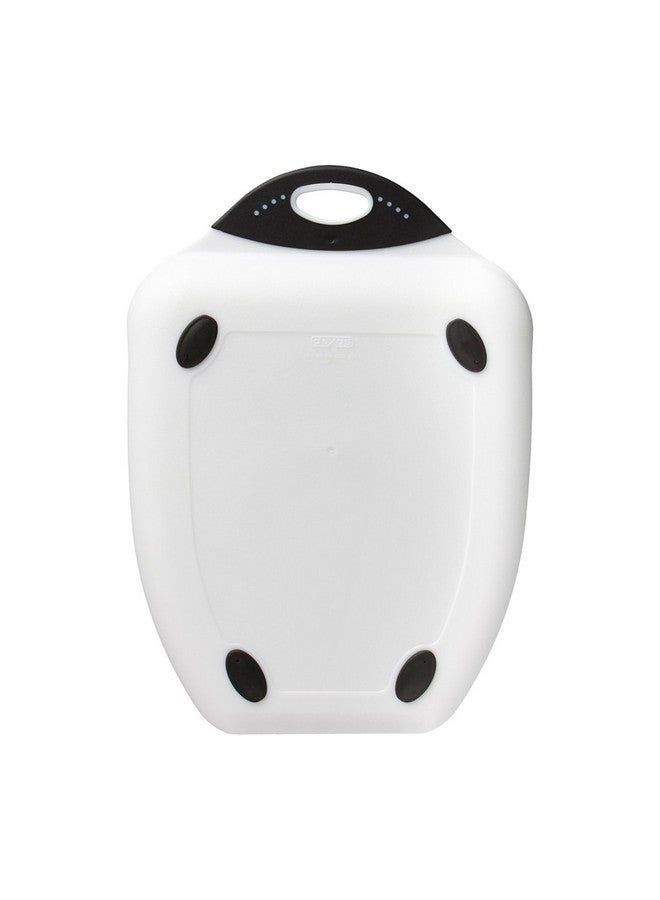 Dexas Chop & Scoop Cutting Board, 9.5 by 13 inches, White with Black Handle - Image 4