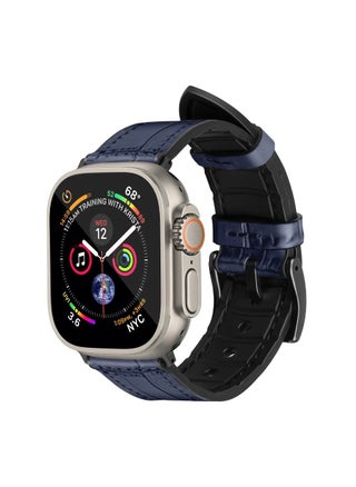 A-Case its My Case Javan Series Genuine Leather Band Compatible with Apple watch Series Ultra 1/2 ,7,6,5,4,3, SE Sizes 42/44/45/49MM B - Blue - pzsku/Z1D6531622EC76EEEC072Z/45/1746229597/01cf26d7-fb08-4225-a777-f2e8f74fba68
